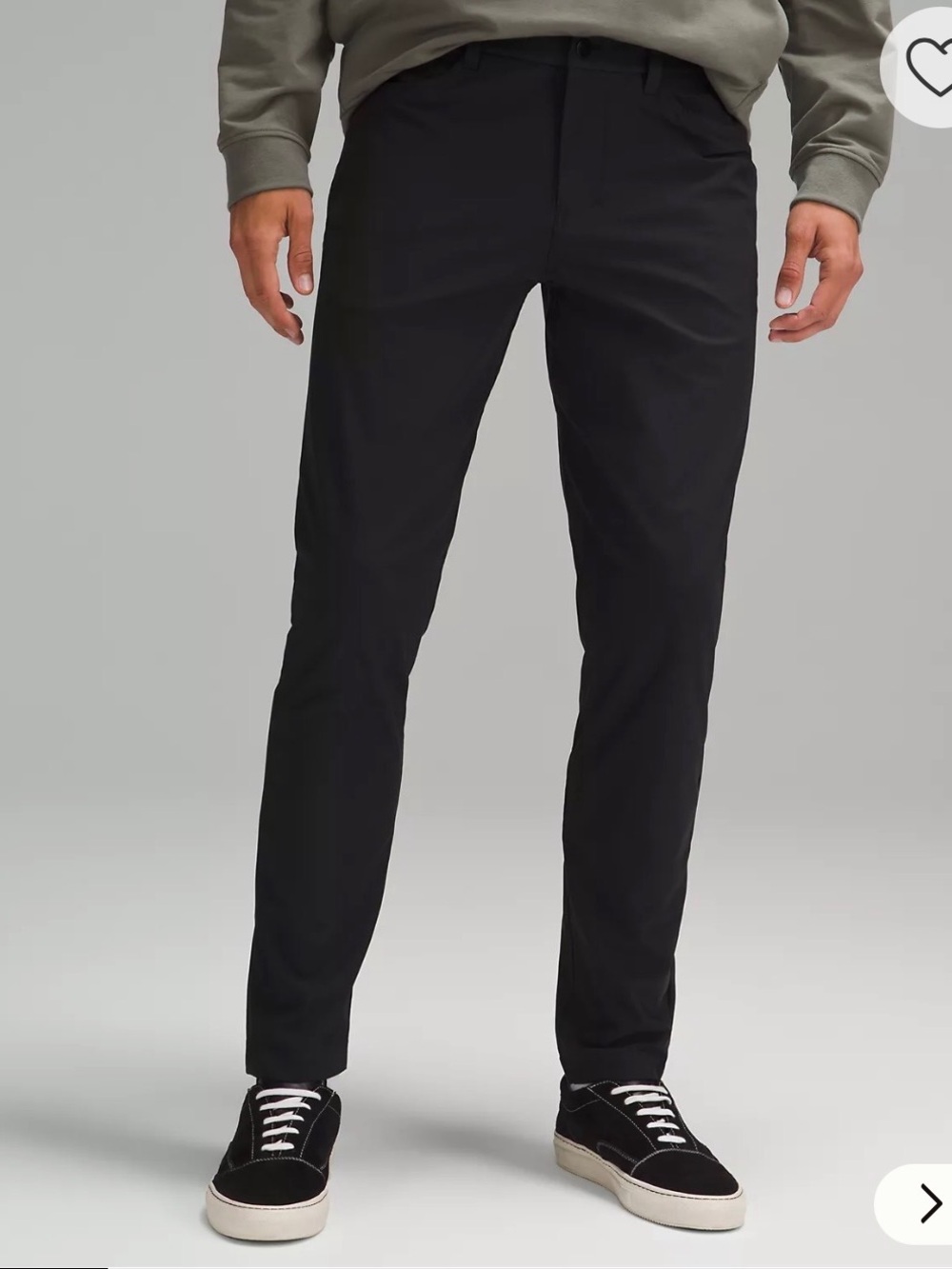 lululemon athletica Men's Black ABC Slim-Fit 5 pocket Pant